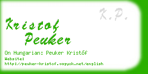 kristof peuker business card